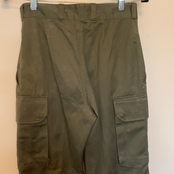 vintage army cropped jogger fatigue cargo pants bleach distressing - Picture 6 of 15